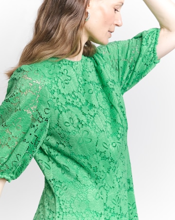 Joanna Hope Green Lace Skater Dress