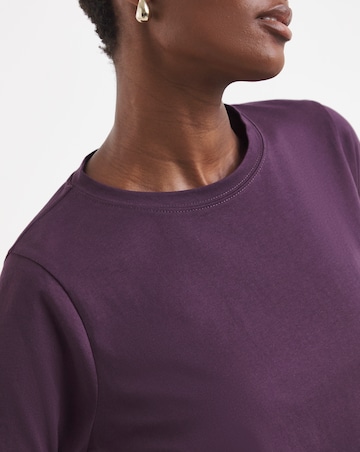 2 Pack Longline Curved Hem 3/4 Sleeve T-shirts