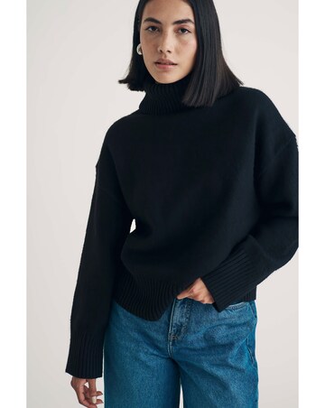 Nobody's Child Black Roll Neck Meet the Jean Jumper