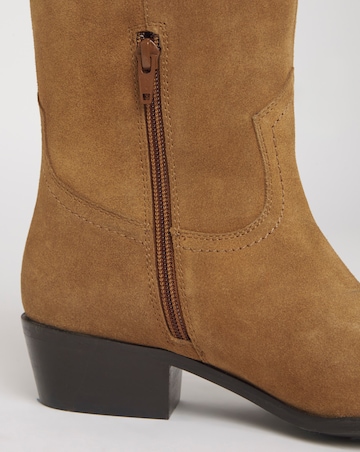Bonnie Knee High Suede Western Boots - Wide Fit (E) & Curvy Calf