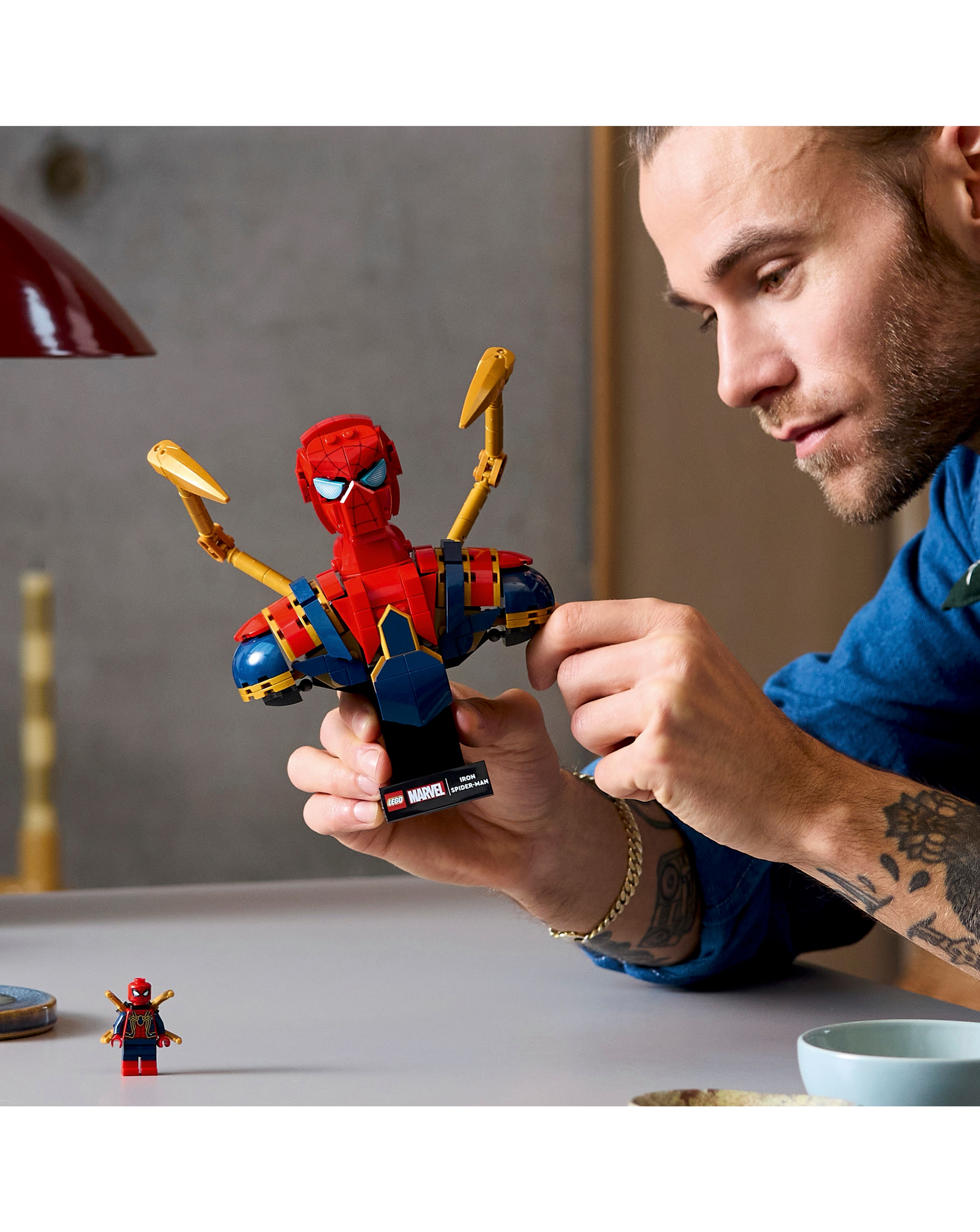 LEGO Marvel Iron Spider-Man Bust Collectible Adult Building Set