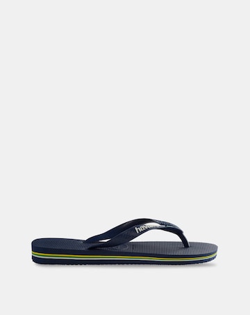 Havaianas Basil Logo Flip Flops - Navy