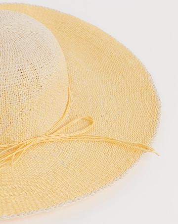 Lemon Ombre Wide Brim Straw Hat