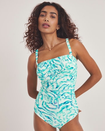 MAGISCULPT Medium Control Aqua Print Bandeau Swimsuit