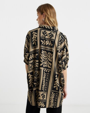 Zip Detail Oversized Blouse