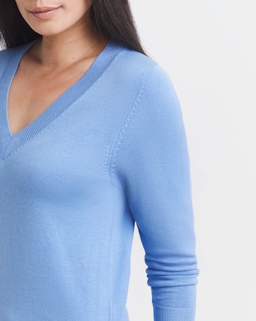 Blue V Neck Jumper
