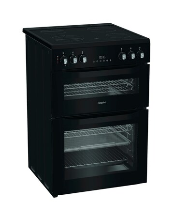 Hotpoint HDE6VDCASB1 60cm Electric Double Cooker with Air Fry - Black + Install