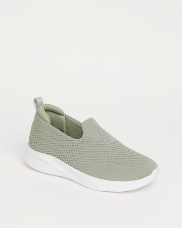 Cushion Walk Sage Arch Support Slip On Trainers- Extra Wide Fit (EEE)