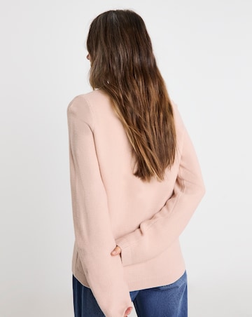 Blush Boxy Crew Neck Cardigan