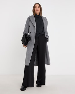 Black Tailored Jersey Wide Leg Trousers