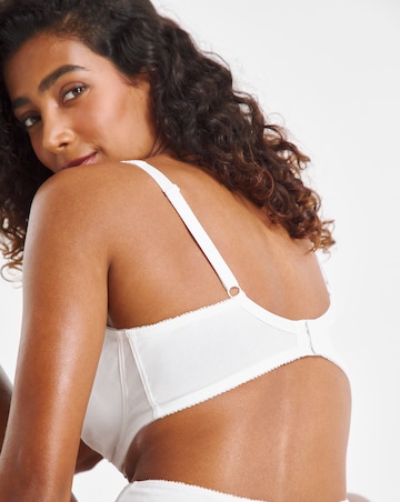 Pretty Secrets (2 Pack) Cotton Lace Non Wired Full Cup Bras (B-G) White/Black