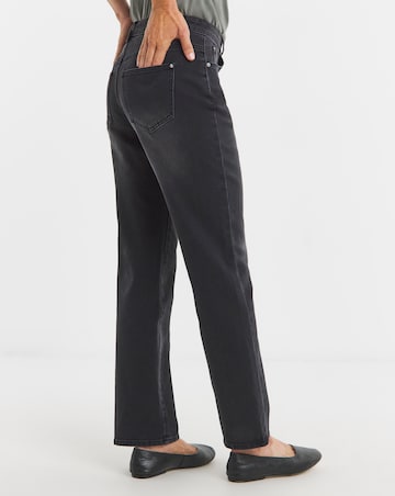 Washed Black Authentic Straight Leg Jeans