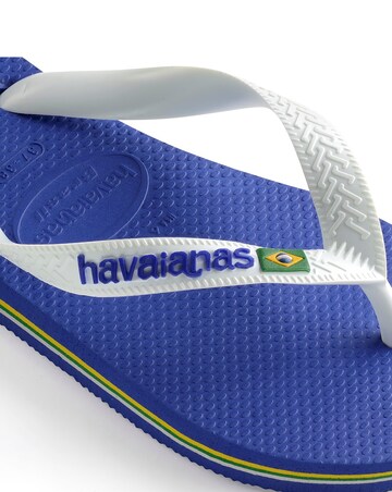 Havaianas Basil Logo Flip Flops - Blue/White
