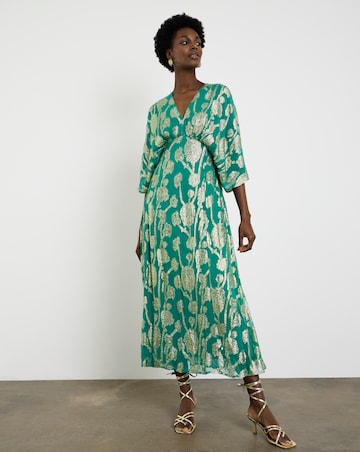 Joanna Hope Metallic Jacquard Tea Dress