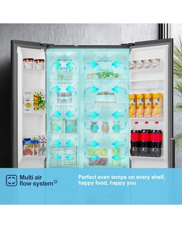 Fridgemaster MS91558DEB Non-Plumbed Total No Frost American Fridge Freezer Black