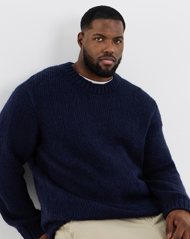 JACK & JONES Carter Crew Neck Knit Jumper - Navy