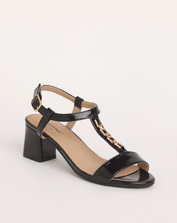 Cushion Walk T Bar Block Heeled Sandals E Fit