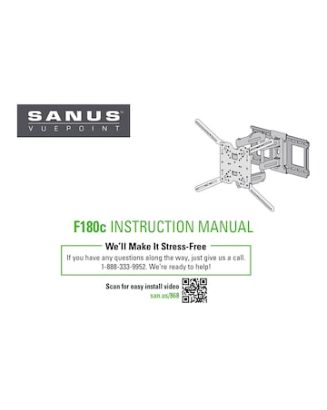 Sanus VuePoint F180c-B2 Full Motion 47-70in TV Wall Bracket