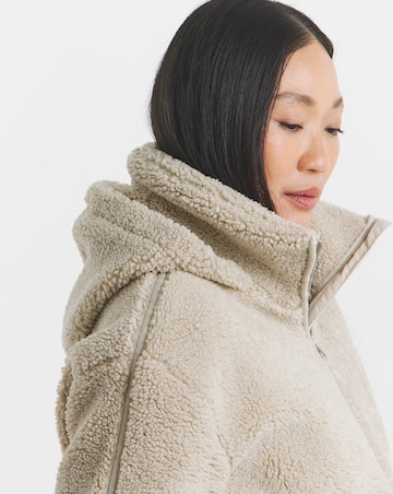 Cream Short Lined Borg Jacket