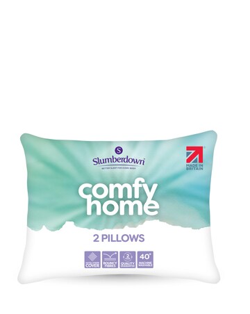 Slumberdown Comfy Home Medium Support Pillow - 2 Pack