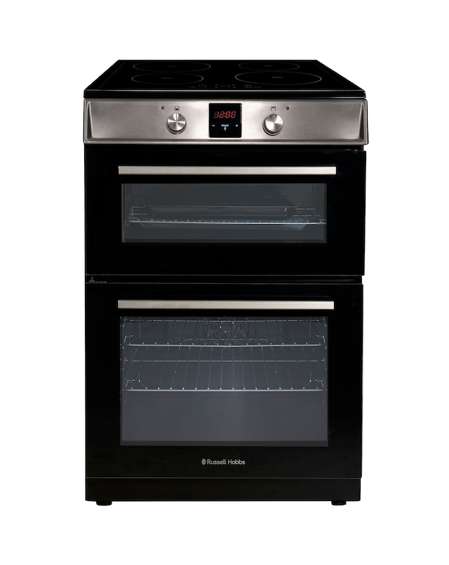 Russell Hobbs 60CM Double Electric Cooker With Induction Hob - Stainless Steel