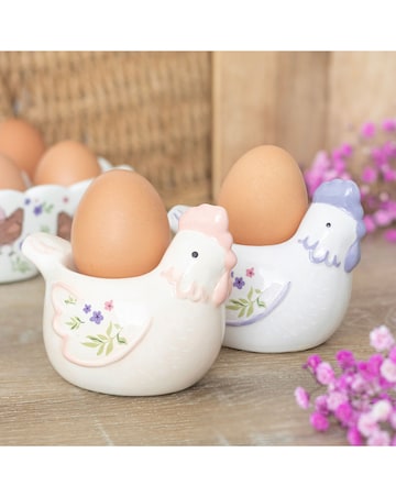 Set of 2 Hen Shaped Egg Cups