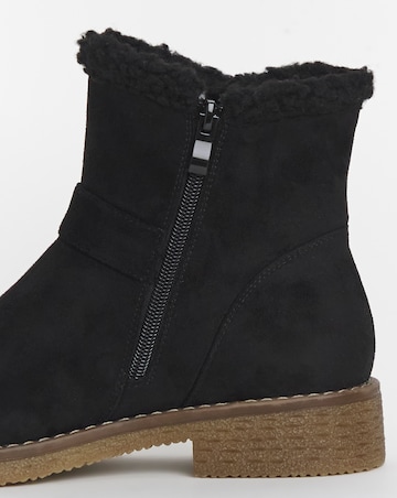 Cushion Walk Borg Lined Winter Boot Crepe Sole EEE Fit