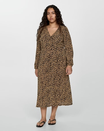 Mango Lin Leopard Midi Dress