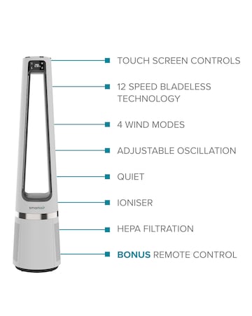 Smart 2-In-1 Air Bladeless Fan