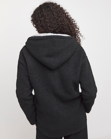 Black Borg Longline Zip Up Jacket