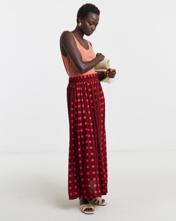 Printed Crinkle Maxi Skirt