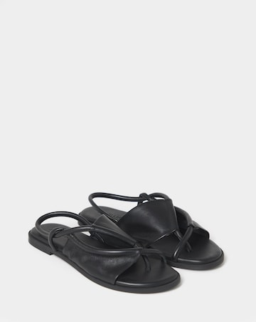 Yale Intricate Leather Toe Post Sandals - Wide Fit (E)