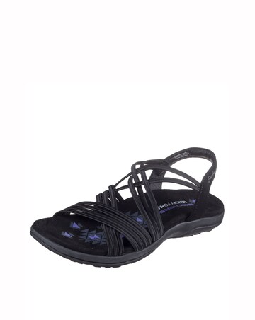 Skechers Black Reggae Slim Sunnyside Strappy Trekker Sandals -Wide Fit (E)