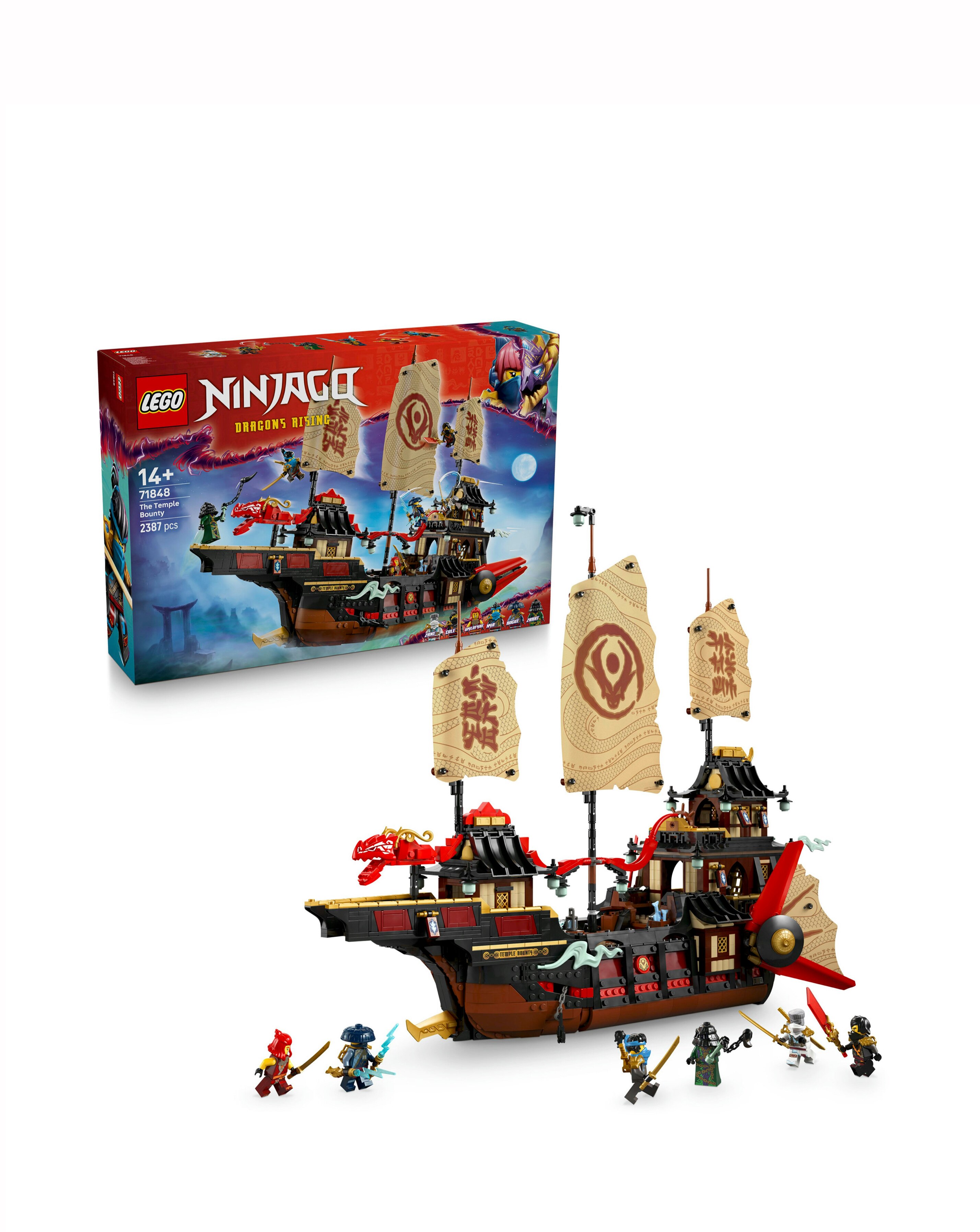 LEGO NINJAGO The Temple Bounty Ship Toy Building Kit with 6 Minifigures 71848