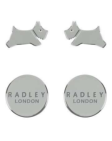 Radley London Ladies Silver Leaping Dog Twin Pack Stud Earrings