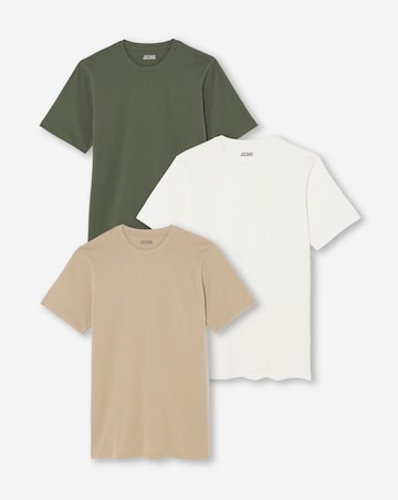 3 Pack Crew Neck T-Shirts Long - Neutral