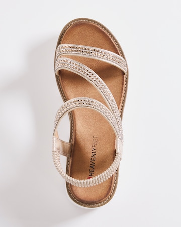Heavenly Feet Glitzy Elasticated Back Sandal E Fit