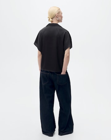 Mango Short-Sleeved Satin Shirt