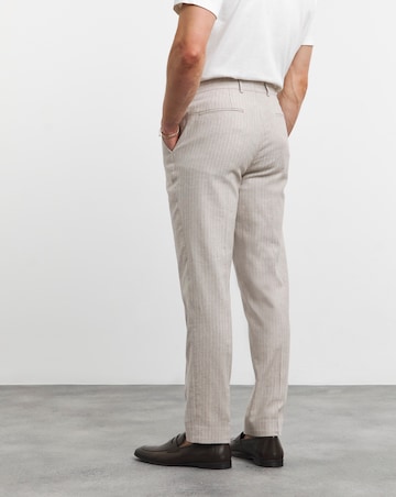 Linen Blend Pinstripe Suit Trouser