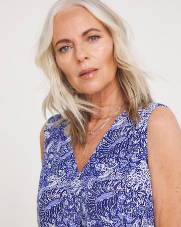 Julipa Blue Crinkle Printed Vest