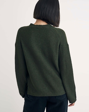 Nobody's Child Khaki Green Boxy Button Cardigan