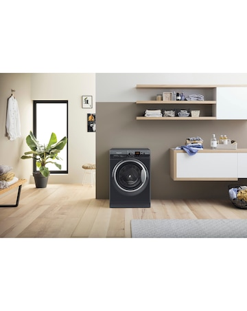 Hotpoint NSWM864CBSUKN, 8kg, 1600rpm Washing Machine - Black + install
