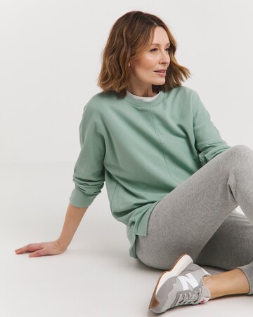 Green Dolman Sleeve Longline Sweatshirt