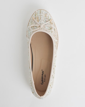 Cushion Walk Natural Boucle Ballerina-Wide Fit (E)