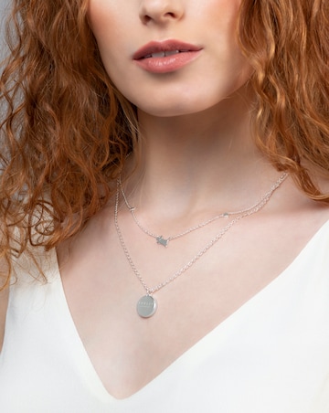 Radley Ladies Silver Plated Leaping Dog and Stars Double Chain Necklace