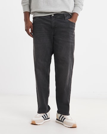 Jack & Jones Loose Tapered Fit Mike Jeans in Washed Black
