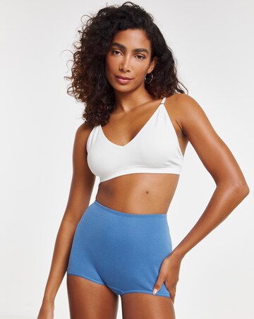 Pretty Secrets 5 Pack Cotton Comfort Short Knickers - Blue Multi