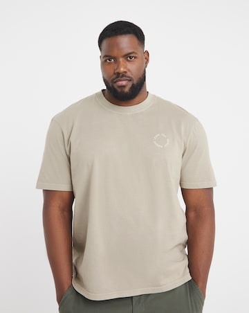 Relaxed Fit Garment Dyed Embroid T-Shirt