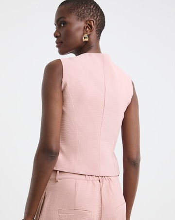 Textured Button Front Waistcoat