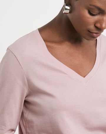 Pure Cotton 3 Pack Long Sleeve V Neck Tops